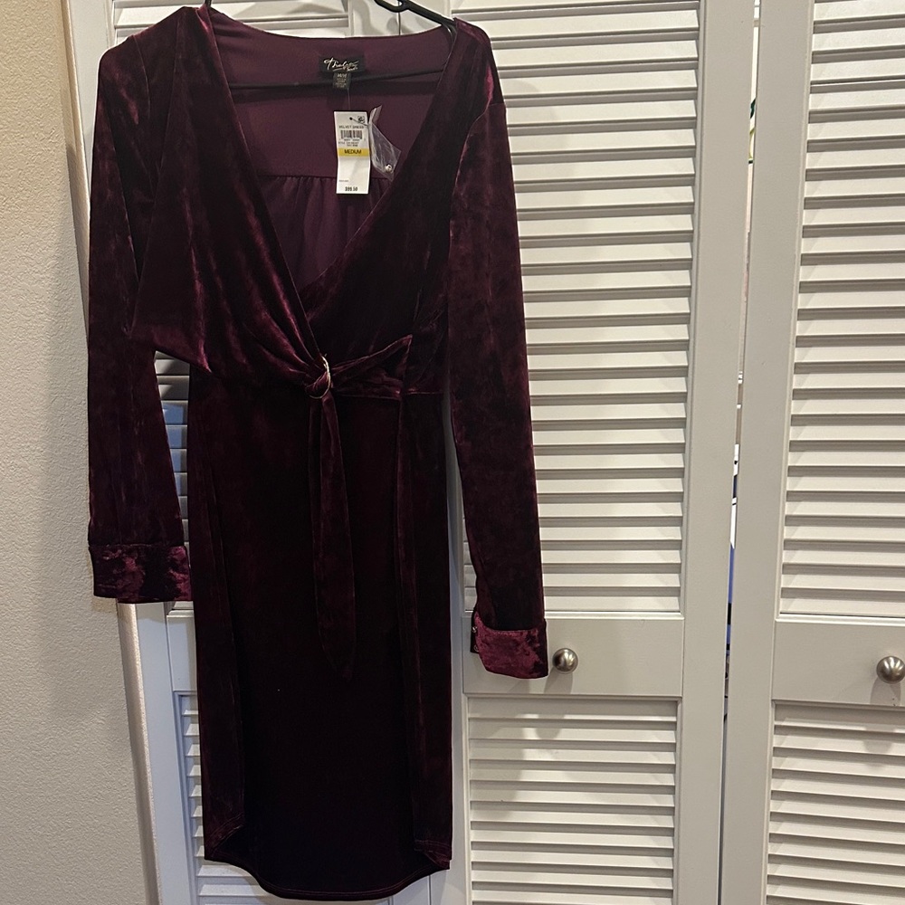 Thalia Sodi Velvet Burgundy Dress